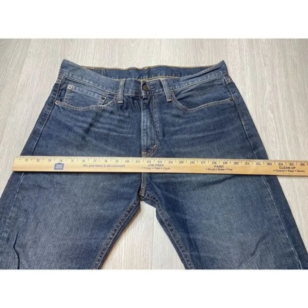 Vintage Levis Jeans Mens 34x30 505 Blue Dark Wash Black Bat Wing Tag 100% Cotton